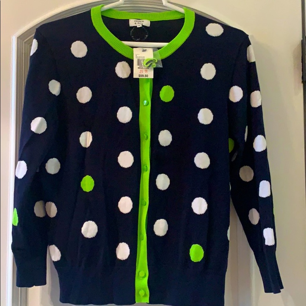 Navy & lime green sweater